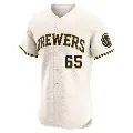 Men's No.65 Nestor Cortes Milwaukee Brewers Cream Elite Home Jersey