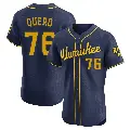 Men's No.76 Jeferson Quero Milwaukee Brewers Navy Elite Alternate Jersey
