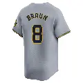 Men's No.8 Ryan Braun Milwaukee Brewers Gray Limited Away Jersey