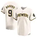 Men's No.9 Jake Bauers Milwaukee Brewers Cream Limited Home Jersey