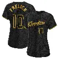 Women's No.10 Sal Frelick Milwaukee Brewers Black Authentic Snake Skin City Jersey