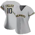 Women's No.10 Sal Frelick Milwaukee Brewers Gray Authentic Road Jersey