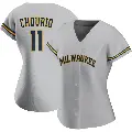 Women's No.11 Jackson Chourio Milwaukee Brewers Gray Authentic Road Jersey