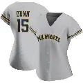 Women's No.15 Oliver Dunn Milwaukee Brewers Gray Authentic Road Jersey
