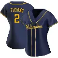 Women's No.2 Brice Turang Milwaukee Brewers Navy Replica Alternate Jersey