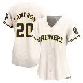 Women's No.20 Daz Cameron Milwaukee Brewers Cream Limited Home Jersey