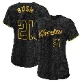 Women's No.21 Matt Bush Milwaukee Brewers Black Authentic Snake Skin City Jersey