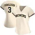Women's No.3 Josh Donaldson Milwaukee Brewers Cream Authentic Home Jersey