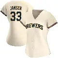 Women's No.33 Danny Jansen Milwaukee Brewers Cream Replica Home Jersey