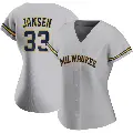 Women's No.33 Danny Jansen Milwaukee Brewers Gray Replica Road Jersey