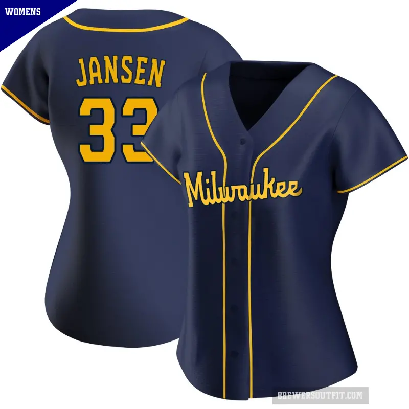 Women's No.33 Danny Jansen Milwaukee Brewers Navy Authentic Alternate Jersey