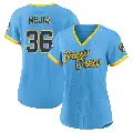 Women's No.36 J.C. Mejia Milwaukee Brewers Blue Authentic Powder 2022 City Connect Jersey