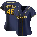 Women's No.46 Quinn Priester Milwaukee Brewers Navy Replica Alternate Jersey