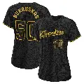 Women's No.50 J.B. Bukauskas Milwaukee Brewers Black Authentic Snake Skin City Jersey