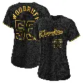 Women's No.53 Brandon Woodruff Milwaukee Brewers Black Authentic Snake Skin City Jersey