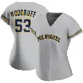 Women's No.53 Brandon Woodruff Milwaukee Brewers Gray Authentic Road Jersey
