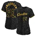 Women's No.56 Grant Anderson Milwaukee Brewers Black Replica Snake Skin City Jersey