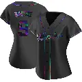 Women's No.9 Jake Bauers Milwaukee Brewers Black Replica Holographic Alternate Jersey