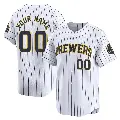 Youth No.00 Custom Milwaukee Brewers White Limited Alternate Jersey