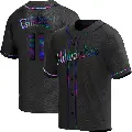 Youth No.11 Jackson Chourio Milwaukee Brewers Black Replica Holographic Alternate Jersey