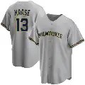 Youth No.13 Eric Haase Milwaukee Brewers Gray Replica Road Jersey