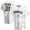 Youth No.21 Caleb Durbin Milwaukee Brewers White Replica Home Jersey