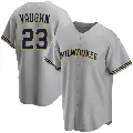 Youth No.23 Greg Vaughn Milwaukee Brewers Gray Replica Road Jersey