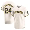 Youth No.24 William Contreras Milwaukee Brewers Cream Limited Home Jersey