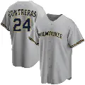 Youth No.24 William Contreras Milwaukee Brewers Gray Replica Road Jersey