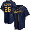Youth No.26 Aaron Ashby Milwaukee Brewers Navy Replica Alternate Jersey