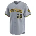 Youth No.29 Trevor Megill Milwaukee Brewers Gray Limited Away Jersey