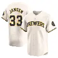 Youth No.33 Danny Jansen Milwaukee Brewers Cream Limited Home Jersey