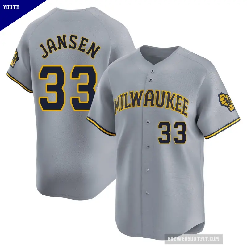 Youth No.33 Danny Jansen Milwaukee Brewers Gray Limited Away Jersey