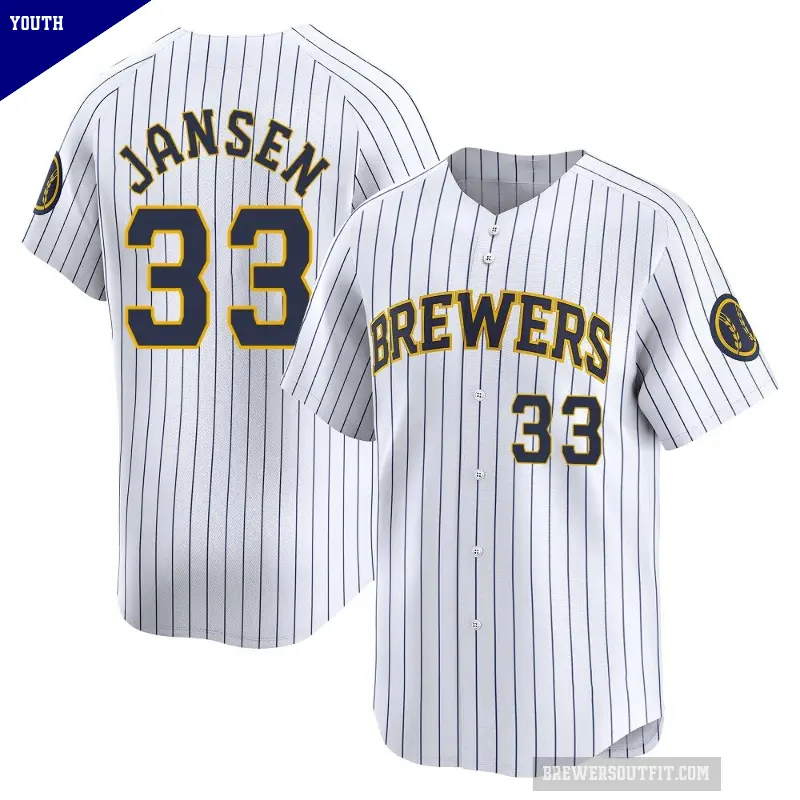 Youth No.33 Danny Jansen Milwaukee Brewers White Limited Alternate Jersey