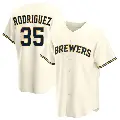 Youth No.35 Elvin Rodriguez Milwaukee Brewers Cream Replica Home Jersey