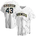 Youth No.43 Logan Henderson Milwaukee Brewers White Replica Home Jersey