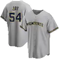 Youth No.54 Tyler Jay Milwaukee Brewers Gray Replica Road Jersey