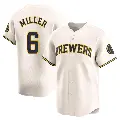 Youth No.6 Owen Miller Milwaukee Brewers Cream Limited Home Jersey