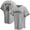 Youth No.6 Owen Miller Milwaukee Brewers Gray Replica Road Jersey