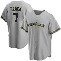 Youth No.7 Tyler Black Milwaukee Brewers Gray Replica Road Jersey
