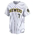 Youth No.7 Tyler Black Milwaukee Brewers White Limited Alternate Jersey