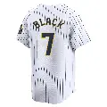 Youth No.7 Tyler Black Milwaukee Brewers White Limited Alternate Jersey