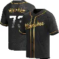 Youth No.73 Grant Wolfram Milwaukee Brewers Gold Replica Black en Alternate Jersey
